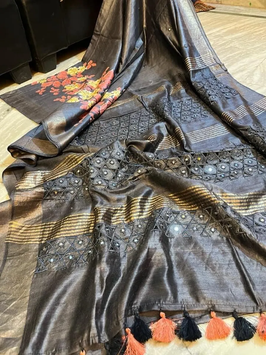 Pure Ghicha Tussar Silk Saree